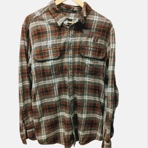 Harley Davidson Flannel logo shirt brown/grey Size Medium
